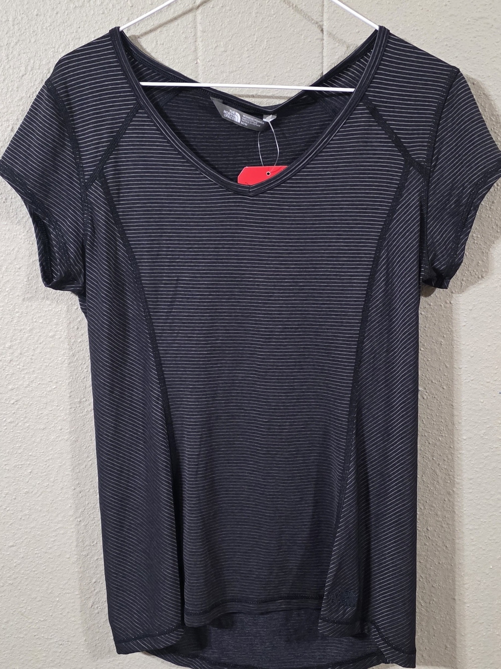 The North Face Women’s Black & Gray Striped Short Sleeve Tee